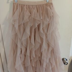 Source Unknown Layered Tulle Skirt - Tan